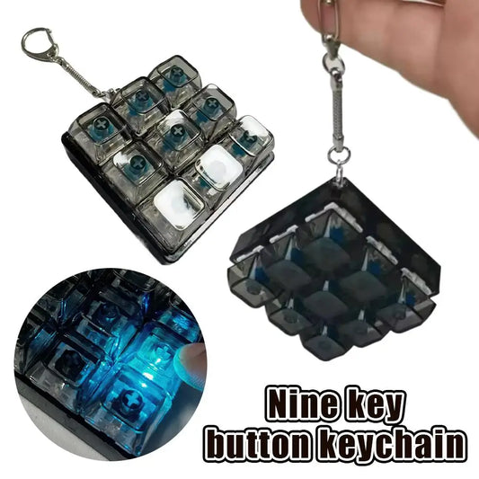 Light-Up 9-Button Fidget Keychain | Keyboard Key Toy Gift Fidget Keychain Toy Peaceful Pleasures Health and Wellness