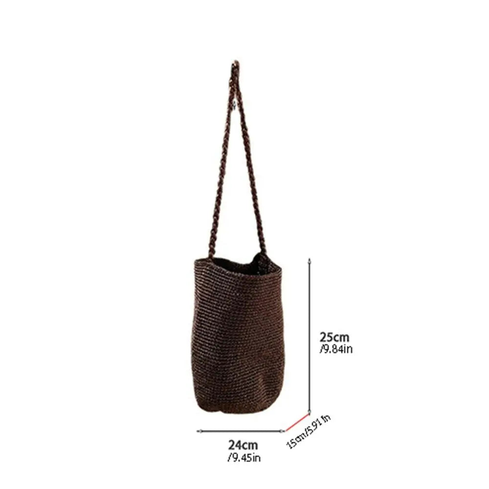 Korean Glitter Woven Bucket Bag – Crochet Tote & Beach Bag Woven Bucket Tote Peaceful Pleasures Health and Wellness