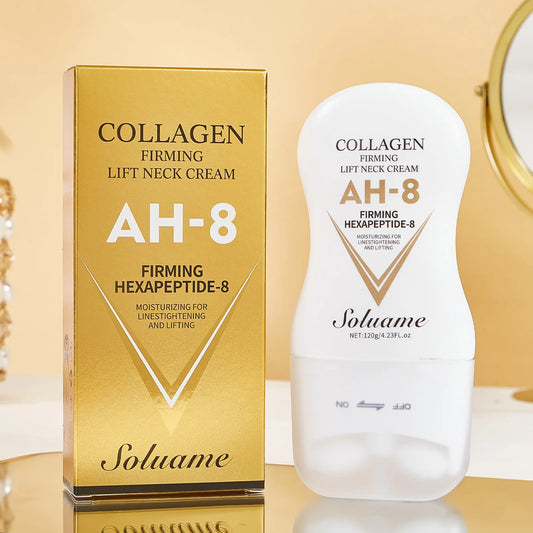 Collagen Neck Cream Moisturizing Lotion with Roller Peaceful Pleasures Health and Wellness WHITE 120 g