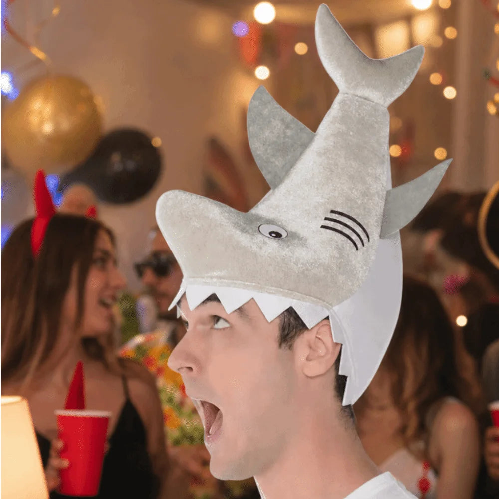 Funny Shark Head Cover Hat | Unisex Halloween Party Costume