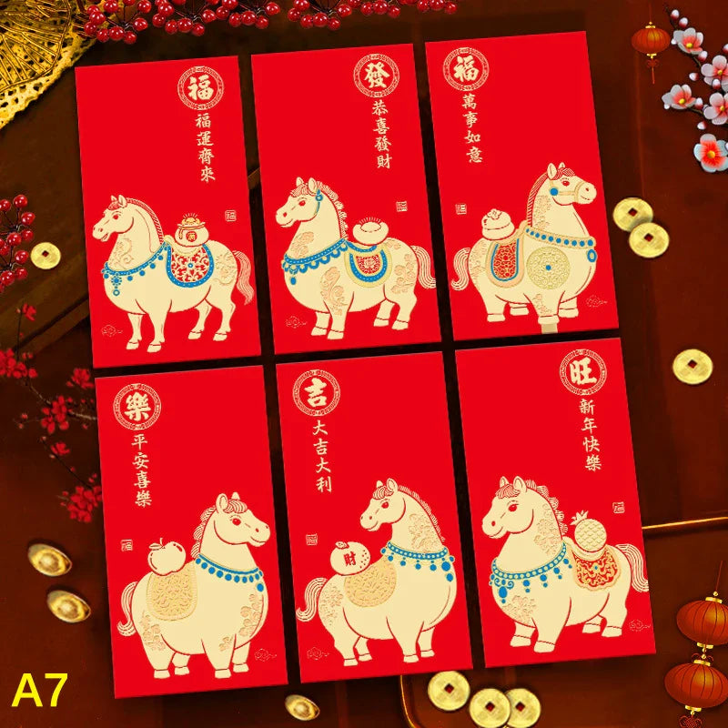 Chinese New Year Red Envelopes Year of the Horse – 6 Pack