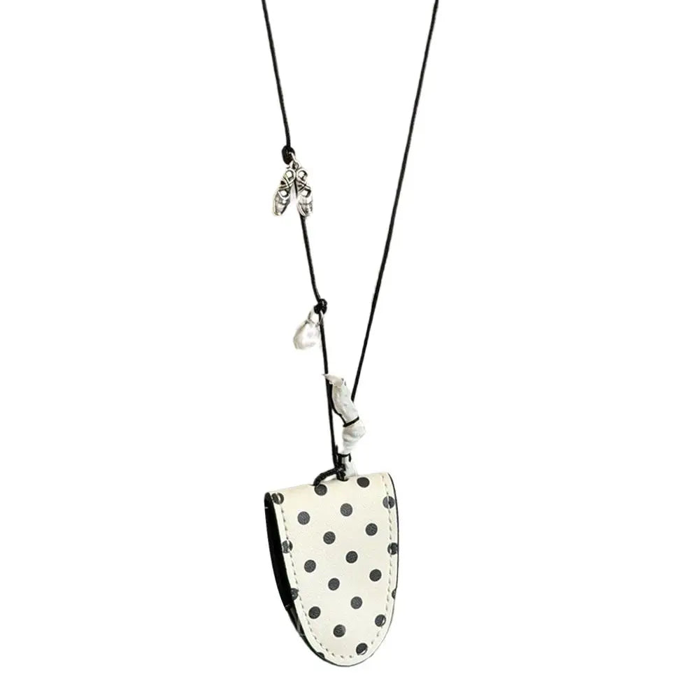 Anti-lost Glasses Storage Lanyard Necklace Polka Dot Print Eyeglass Clip Portable Sunglasses Key Hanging Storage Bag Accessory Peaceful Pleasures Health and Wellness White2