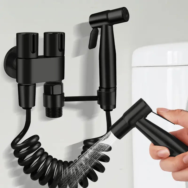 Toilet Spray Gun Kit with Handle & Flexible Hose | Bidet Sprayer
