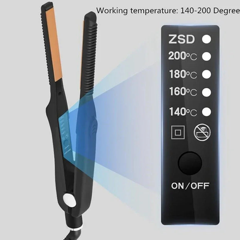 Short Hair Narrow Flat Iron 2 in 1 Hair Straightener And Curler Portable Tourmaline Ceramic Straightening Flat Iron Styling Tool Peaceful Pleasures Health and Wellness