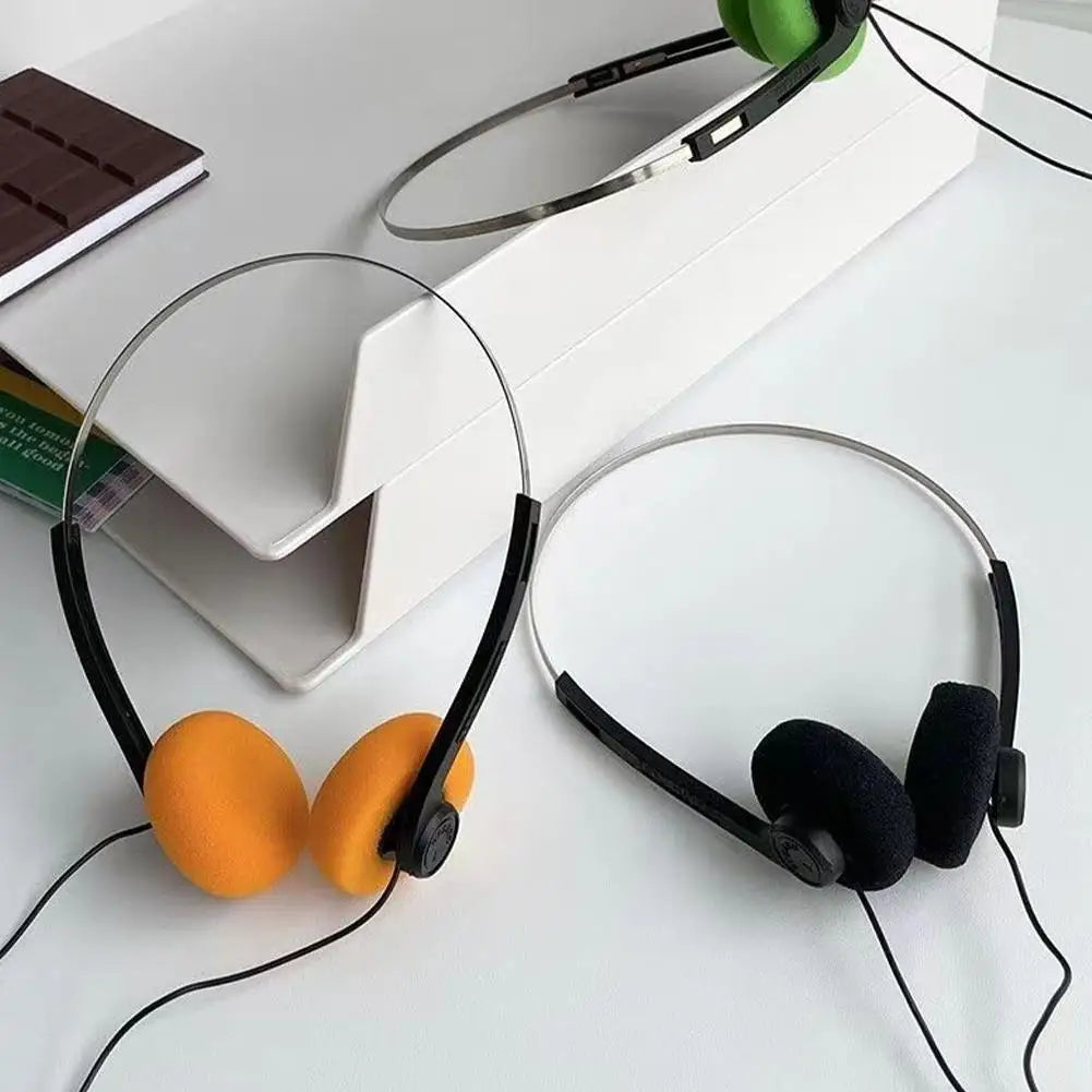 Retro Wired Headphones – 3.5mm Mini Fashion Earphones for Music & Photo Props Peaceful Pleasures Health and Wellness
