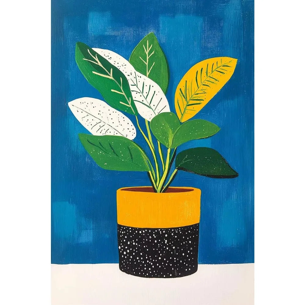 Garden Flower Vase Art Poster Flower Plant Illustration Print Canvas Painting Wall Art Picture Home Living Room Room Decorati Peaceful Pleasures Health and Wellness TT2266 20x30cm Unframed