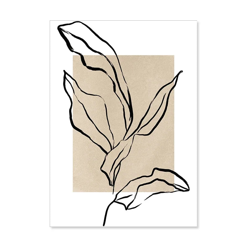 Boho Abstract Leaves Canvas Wall Art Print | Home Décor Canvas Wall Art Peaceful Pleasures Health and Wellness PICTURE 8 20x30cm Unframed