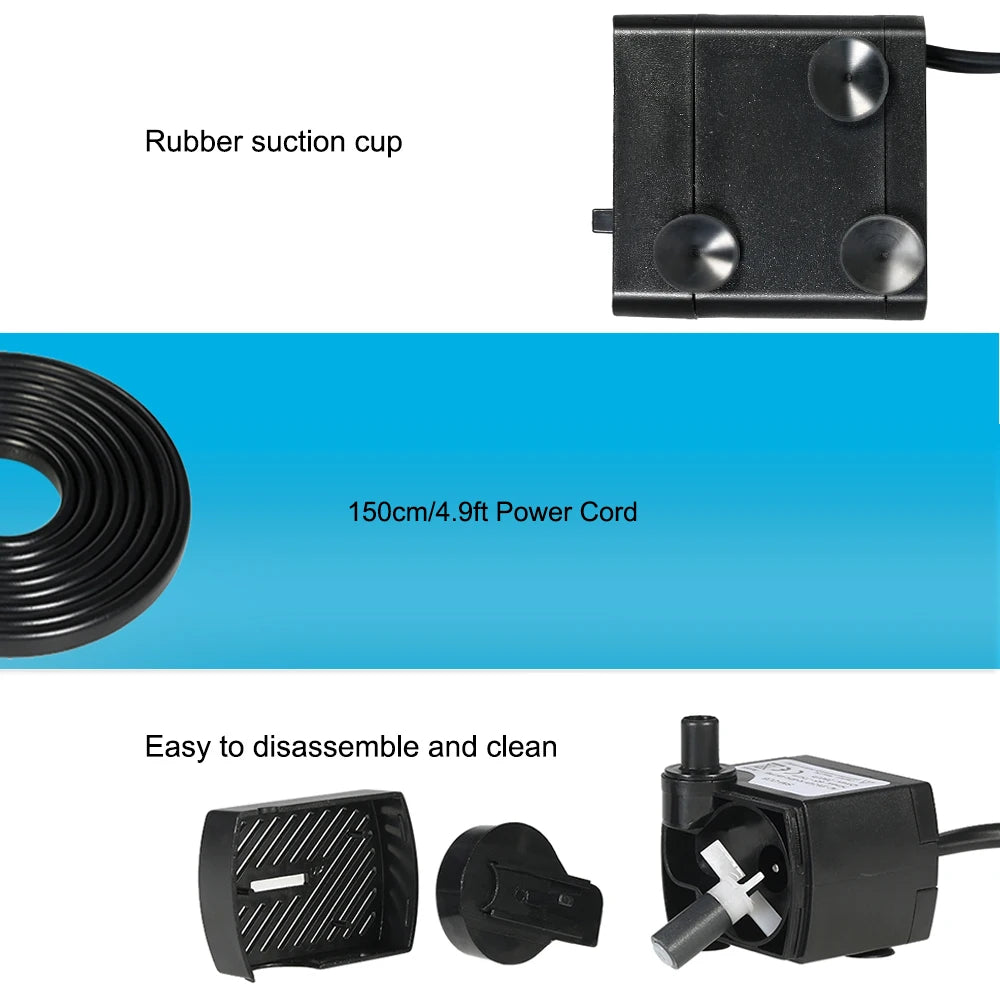 180L/H 2.5W Submersible Water Pump for Aquarium Tabletop Fountains Pond Water Gardens and Hydroponic Systems AC220-240V Peaceful Pleasures Health and Wellness