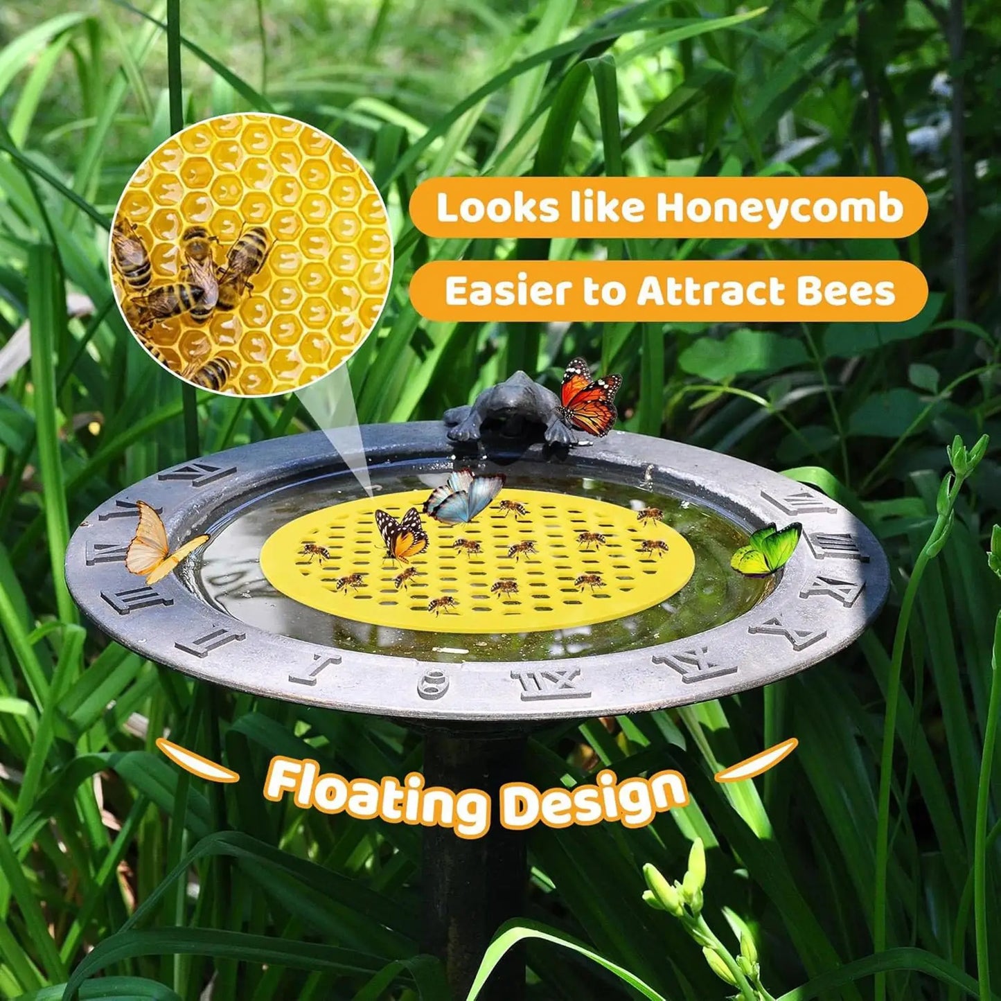 Floating Bee Island Waterer | Honeycomb Bee Drinking Station