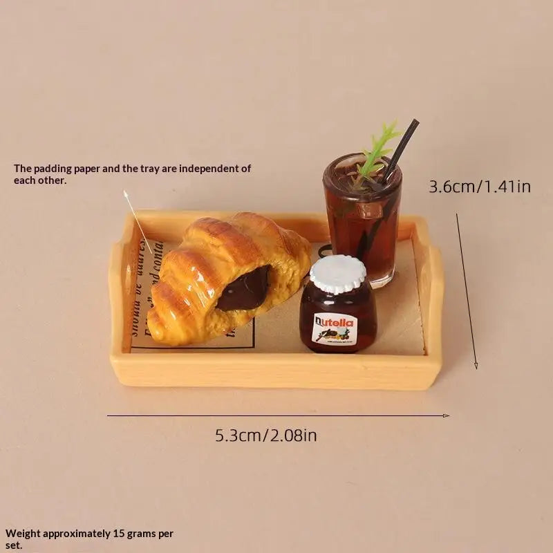 Miniature Coffee & Pastry Set | 1:12 Dollhouse Kitchen Accessory