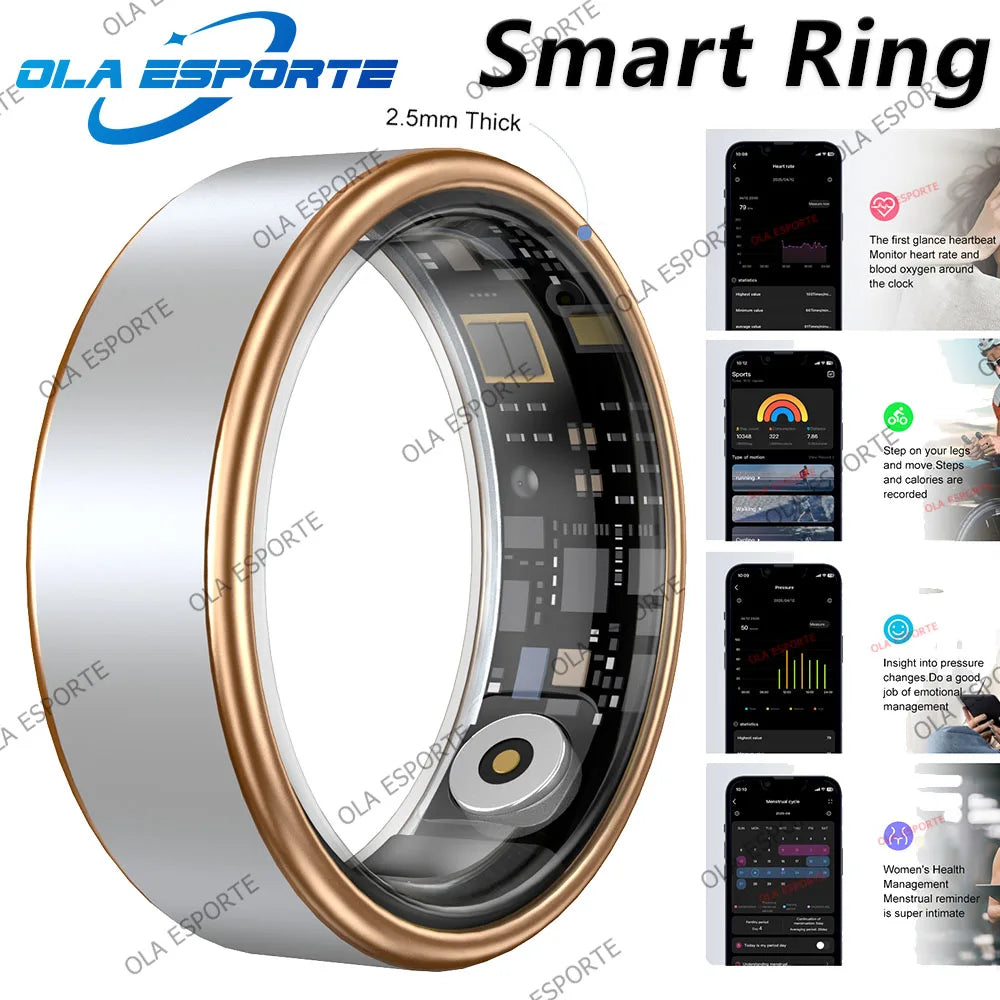 Smart Ring 2025 GPS Fitness Tracker – Sleep & Heart Rate Monitor