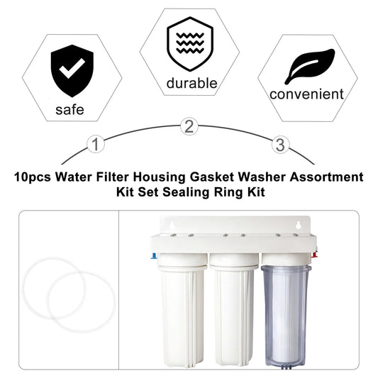 10pcs Replacement O- Gasket Kit For Water Filter Housing Silicone Sealing Rings Assortment Leak Repair Seal Washer Peaceful Pleasures Health and Wellness Default Title
