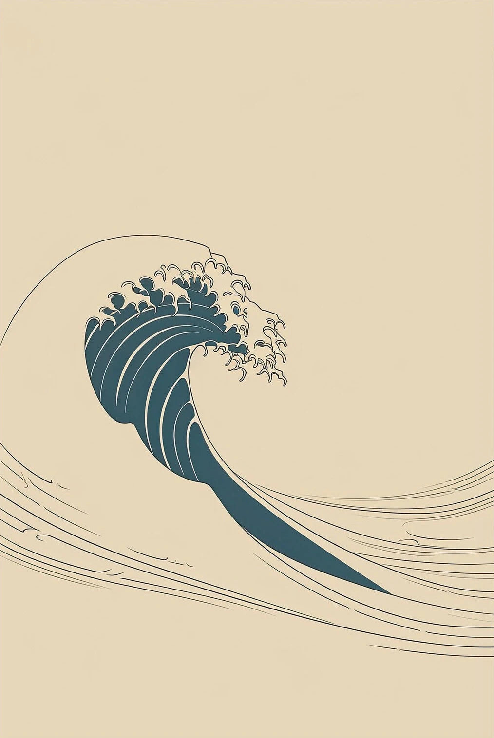 Vintage Beach Sea & Surf Canvas Wall Art | Minimalist Print