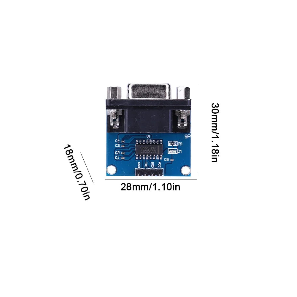1-10PCS MAX3232 RS232 to TTL Serial Port Converter Module TX RX VCC GND Female DB9 Connector 3.3V-5.5V MAX232 Flashing Board Peaceful Pleasures Health and Wellness