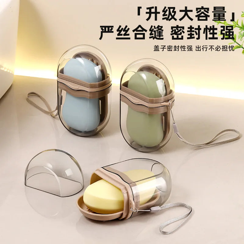 Luxury Travel Soap Case Sealed Portable Creative Airtight Leakproof Soap Dish with Lid for Business Trip Home Bathroom Storage Peaceful Pleasures Health and Wellness