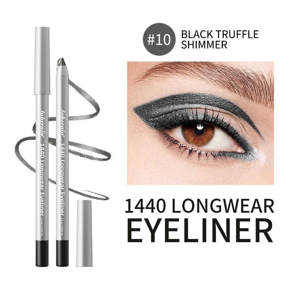12-Color Waterproof Eyeliner Pencil – Smokey Long-Lasting