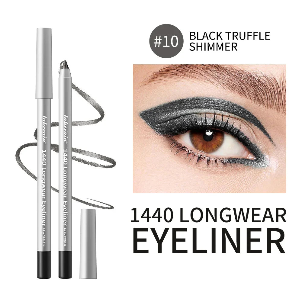 12-Color Waterproof Eyeliner Pencil Set – Smokey & Long-Lasting