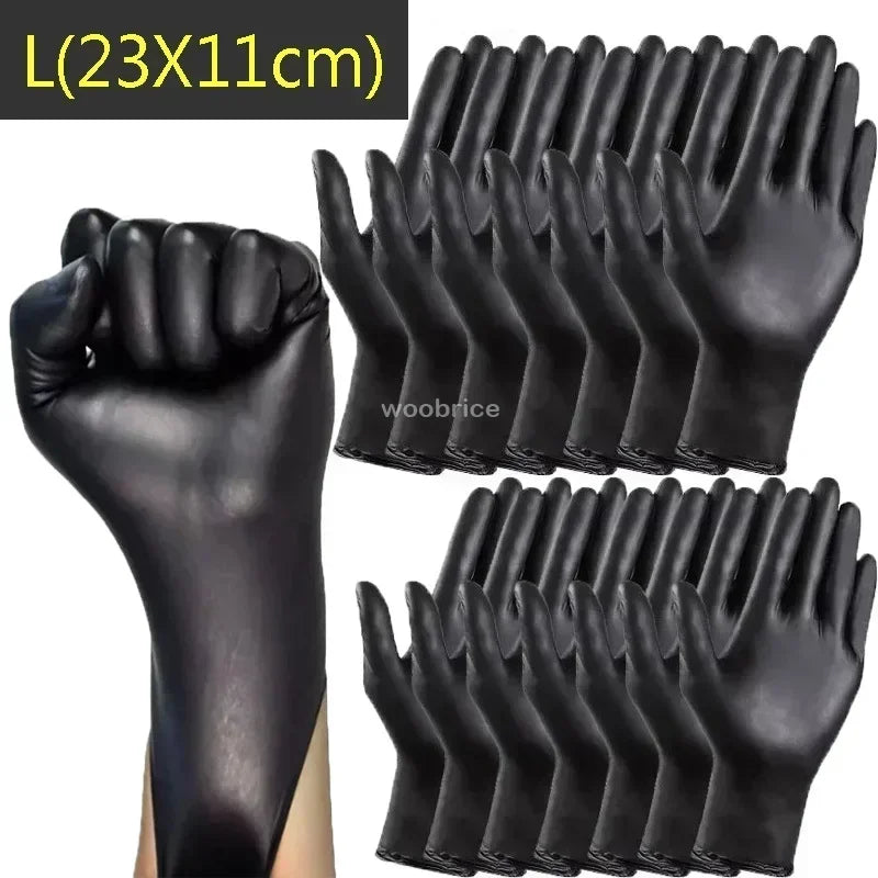 Disposable Black Nitrile Gloves 50/100/200 Pcs – Powder Free