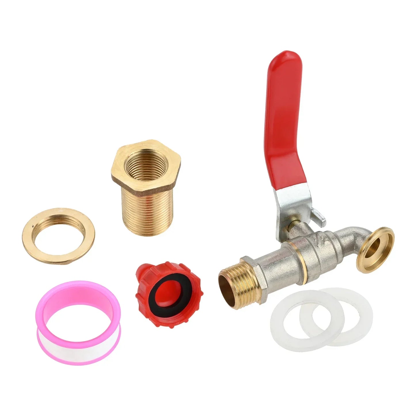 Brass Rain Barrel Spigot Kit – Faucet, Bulkhead & Hose Fitting