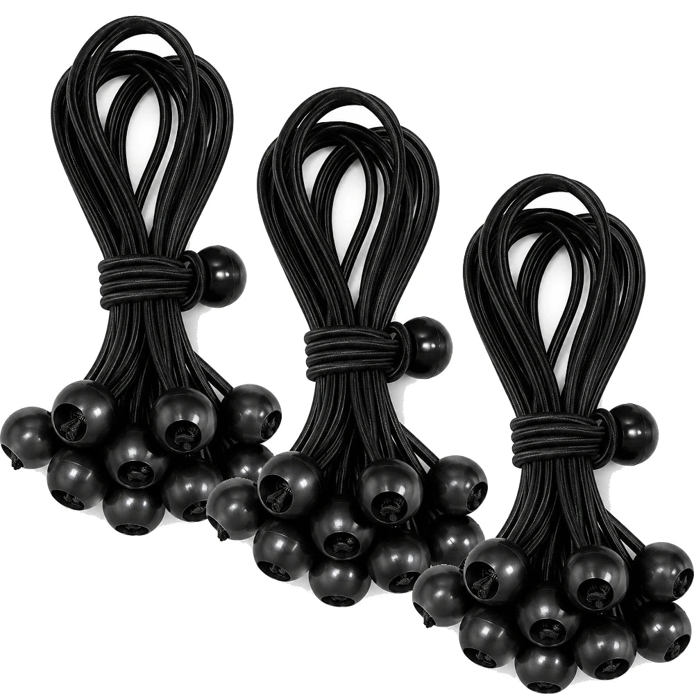 Outdoor Elastic Ball Rope Bungee Cords Portable Tent Fixing Tarpaulin Awning Canopy Heavy Duty Tarp Tie Down for Shelter Cargo Peaceful Pleasures Health and Wellness 30Pcs
