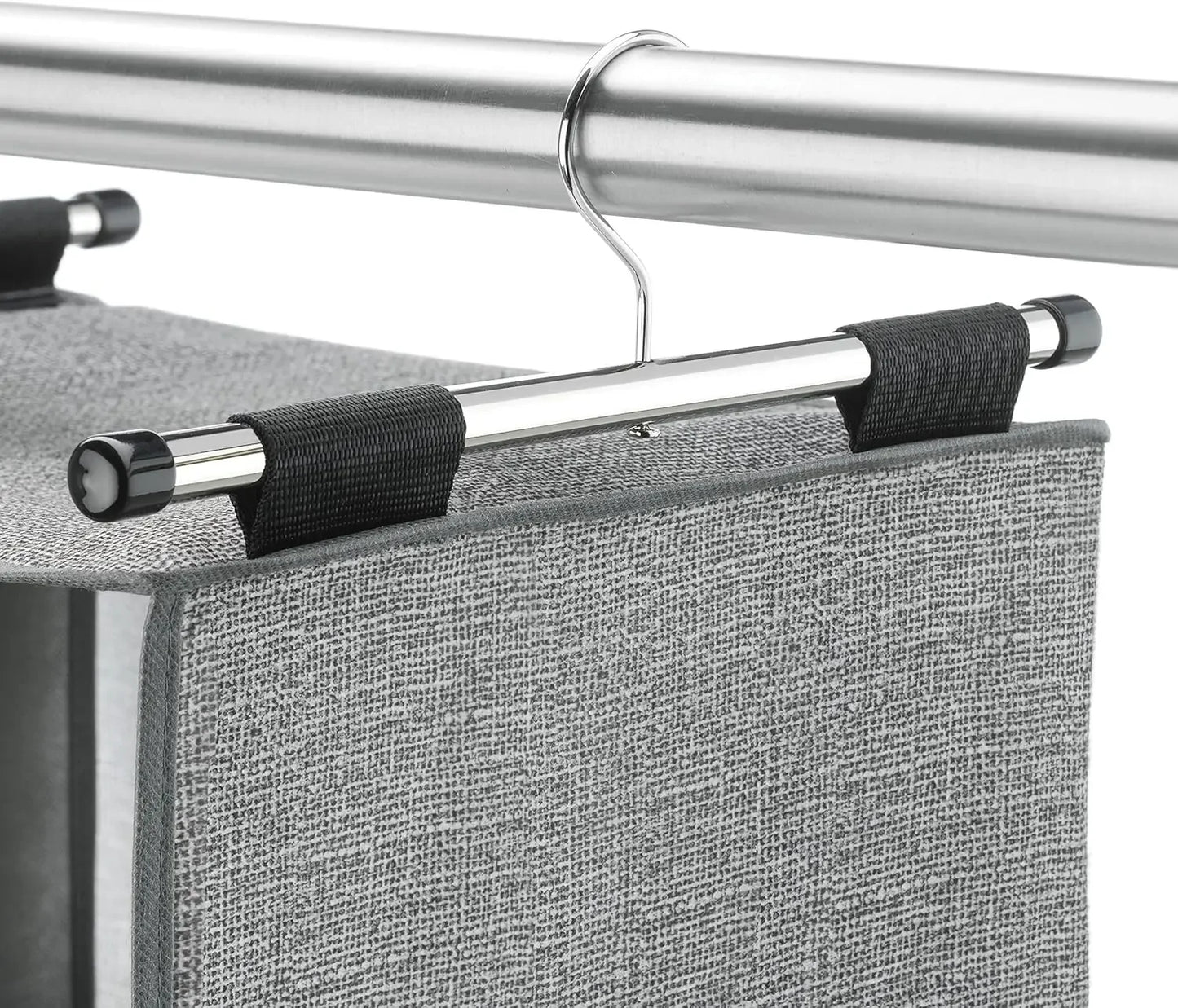 4-Section Fabric Closet Organizer with Chrome Rod for Hanging and Folded Garments Peaceful Pleasures Health and Wellness