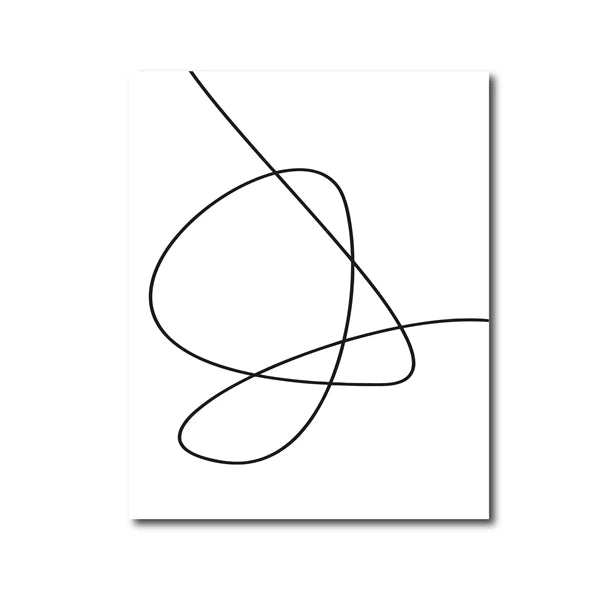 Modern Abstract Line Art Canvas Print | Black & White Wall Art