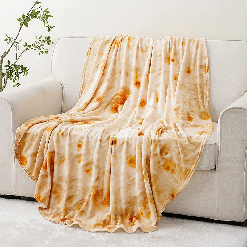 Battilo Tortilla Blanket – Funny Round Flannel Throw Blanket