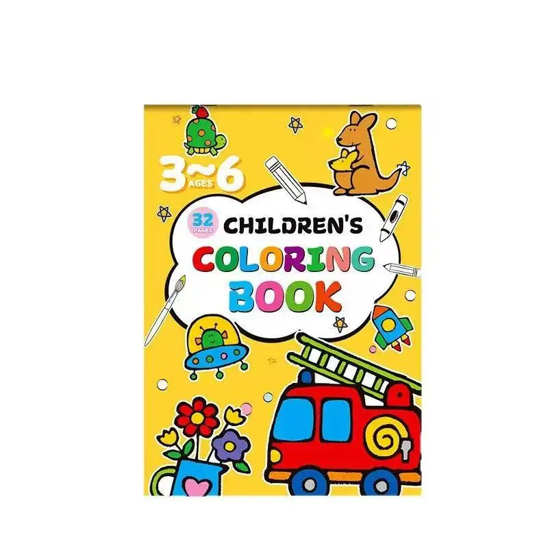 Children's Coloring Book 32 Pages Ages 3-6 Cute Cartoon Animal