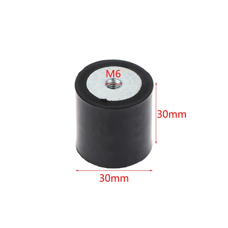 Anti Vibration Pad Damper-Metal Silentblock Type DD Rubber Mount Flat Base Block M4 M5 M6 M8 Female Thread Rubber Shock Absorber Peaceful Pleasures Health and Wellness 30x30mm M6