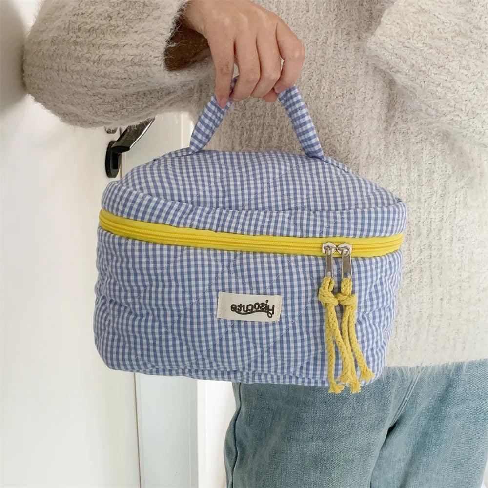 Quilted Makeup Bag Set – Cute Travel Cosmetic Organizer