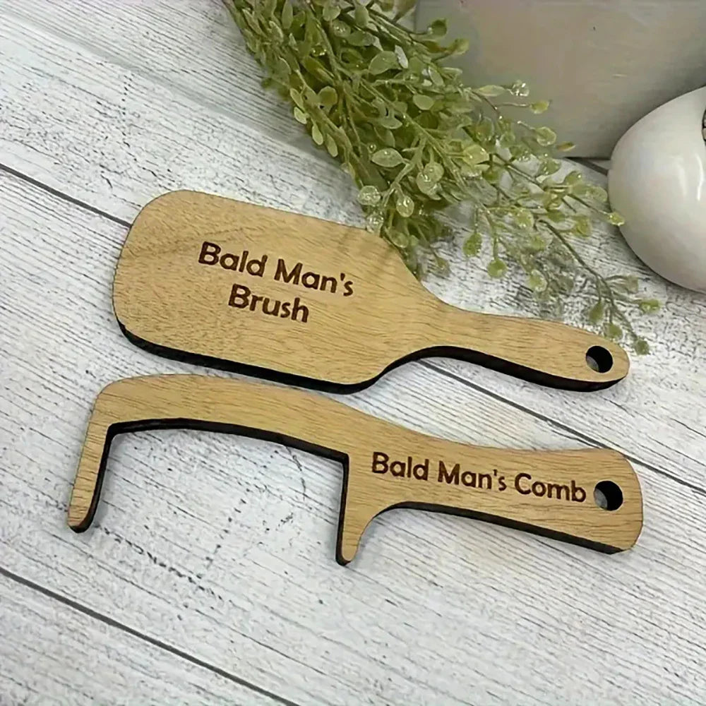 Bald Man Brush – Funny Wooden Novelty Gift for Bald Heads