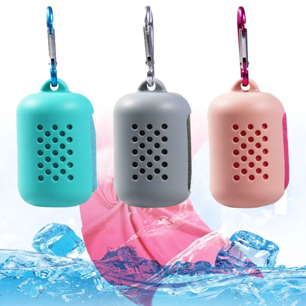 Mini Quick Dry Fitness Cool Towel Portable Microfiber Silica Gel Sports Quick Dry Cool Towel Towel Silicone Bag Sports Peaceful Pleasures Health and Wellness