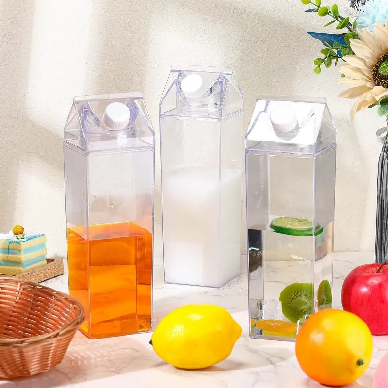 500ML 17OZ Plastic Clear Convenience Bottle New Reusable Juice Transparent Sport Leakproof Cup Box Milk Drinking Water Home Peaceful Pleasures Health and Wellness