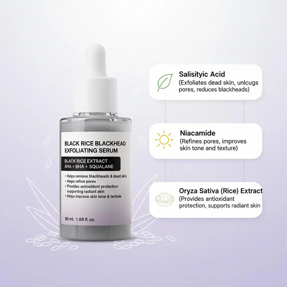 Exfoliating Serum Duo 50ml Korean Serum Drops White Rice Whitehead Black Rice Blackhead Essence Help Remove Blackheads Dead Skin Peaceful Pleasures Health and Wellness