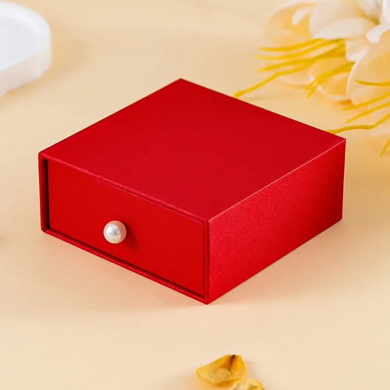 Velvet-Lined Heart Ring Box | Pearl Handle Jewelry Gift Box