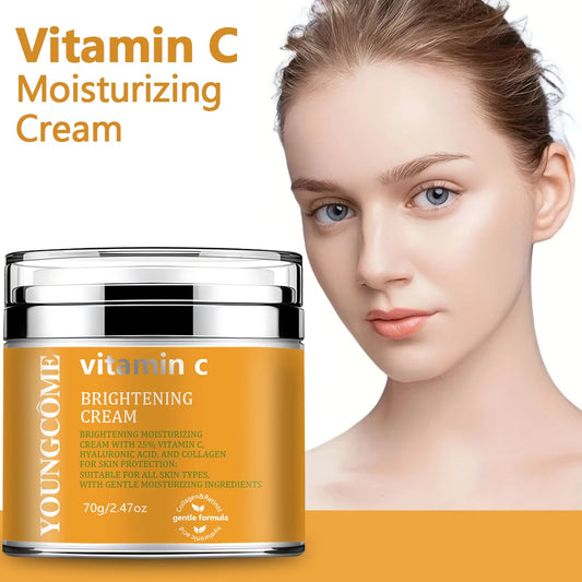 YOUNGCOME Vitamin C Moisturizing Cream - Daily Face Moisturizer with Hyaluronic Acid and Collagen for Glowing Radiant Skin Peaceful Pleasures Health and Wellness