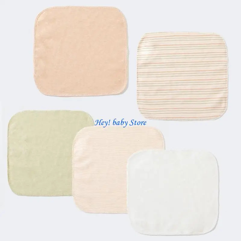 Soft Cotton Baby Drool Bibs & Burp Cloths – 5 Pack Newborn