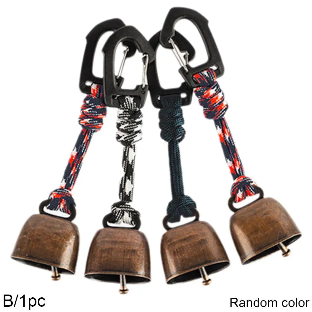 Outdoor Bear Bell for Hiking & Camping – Loud Cast Metal Cowbell with Braided Lanyard Keychain Peaceful Pleasures Health and Wellness Tapered buckle