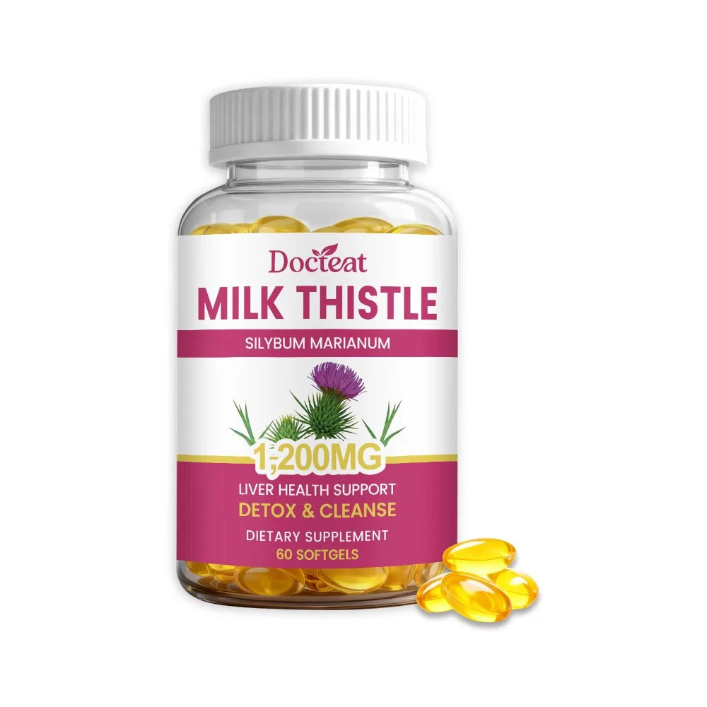 Milk Thistle Dandelion Softgels 1200mg 60CT | Non-GMO Wellness