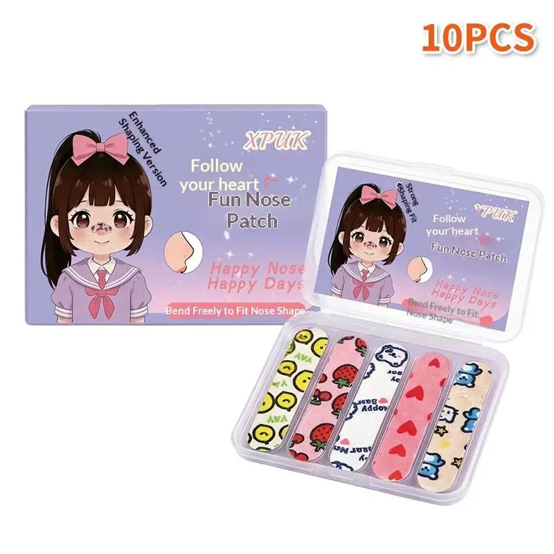 10/20/30 Pcs Cartoon Pattern Self-shaping Nose Splint Nose Adhesive Tape Nose Shape Corrector Provide External Support Fixation Peaceful Pleasures Health and Wellness 10Pcs