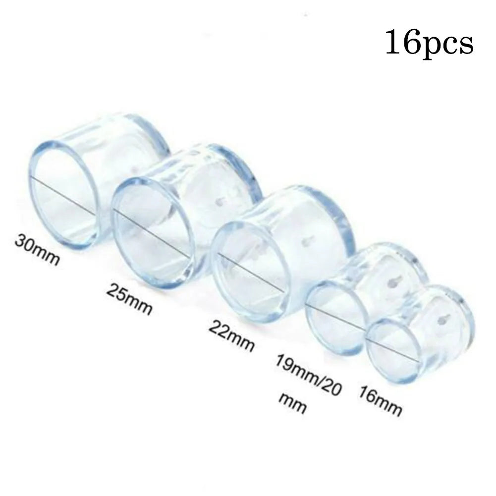 Furniture Leg Foot Protector Transparent White PVC Wear-resistant Cap
