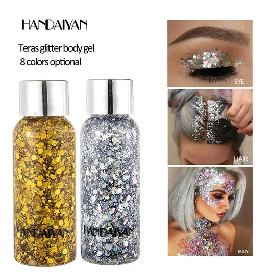 HANDAIYAN Body Face Glitter Gel – Waterproof Festival Sequins Body Glitter Gel Oasis Select