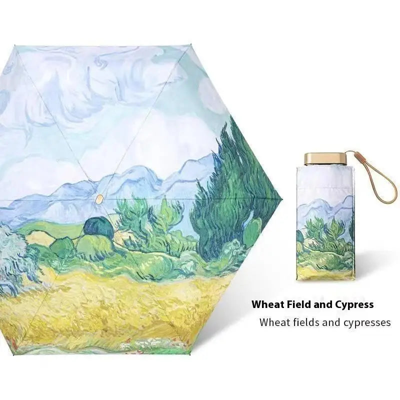 Women's Compact Sun Umbrella with UV Protection, Stylish Five-Fold Outdoor Parasol Single Piece Peaceful Pleasures Health and Wellness A4