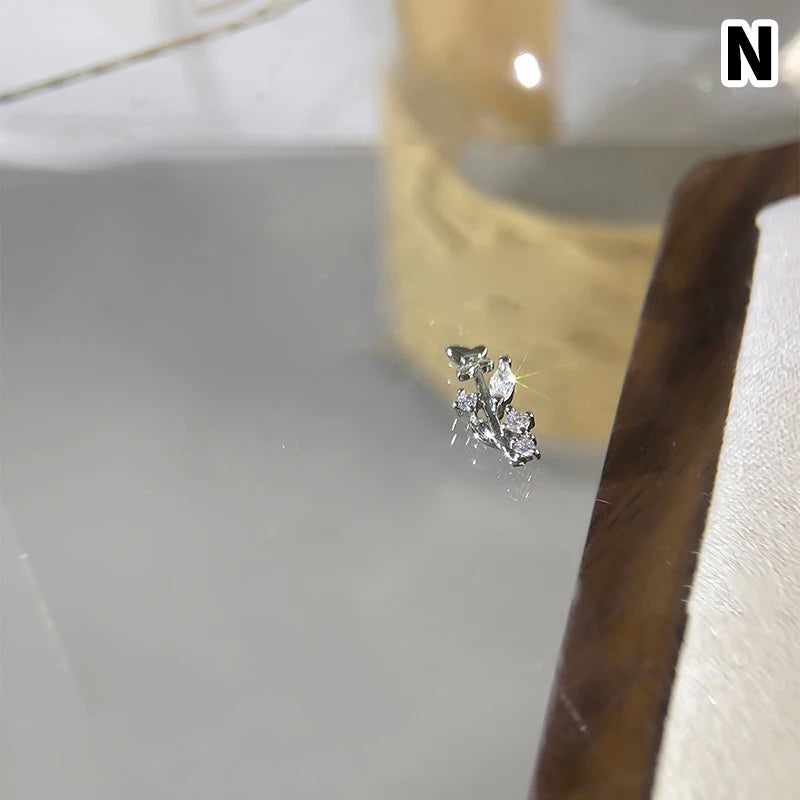 New Butterfly Zircon Rhinestone Nail Accessories Sparkling Bow Tie Chain Luxury French Nail Decoratio Peaceful Pleasures Health and Wellness N