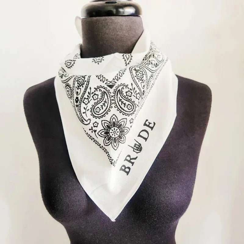 Disco Cowgirl Bride or Die Bandana | Bachelorette Party Gift Party Bandana Peaceful Pleasures Health and Wellness white