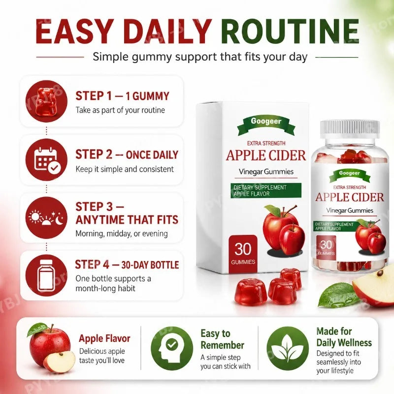 Googeer Apple Cider Vinegar Gummies Extra Strength 30 CT