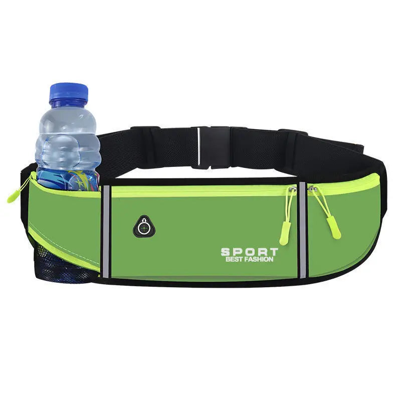 Waterproof Outdoor Sports Running Waist Bag Marathon Fitness Can Hold Water Bottle Mobile Phone Waist Bag Peaceful Pleasures Health and Wellness Fluorescent green