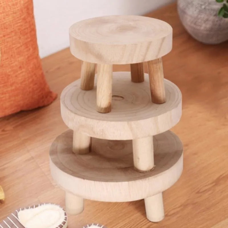 Wooden Plant Stand Flower Pot Base Holder Stool Indoor Outdoor Garden