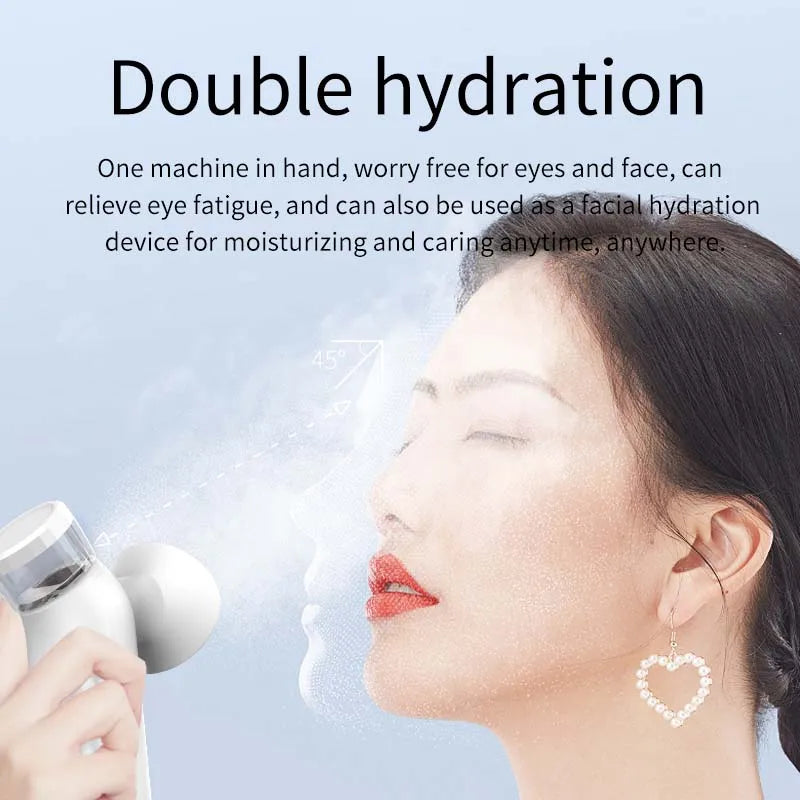 Hot Cold Compress Eye Steamer Relieve Fatigue Dry Eyes Moisturizing Heating Face Eye Massager Mask Humidifier Mist Nano Sprayer Peaceful Pleasures Health and Wellness