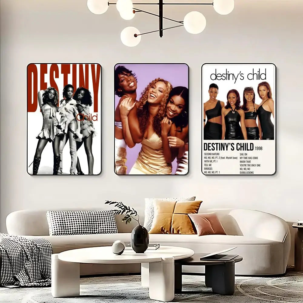 Band D-Destiny's Child Poster HD Self Adhesive Waterproof Wall Art Ideal for Home Office Dorm Bedroom Great Gift Peaceful Pleasures Health and Wellness